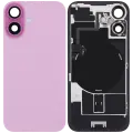 Back Glass With Steel Plate With Wireless NFC Charging MagSafe Magnet & Flashlight Flex Compatible For iPhone 16 (Used OEM Pull: Grade B) (Pink)