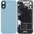 Back Glass With Steel Plate With Wireless NFC Charging MagSafe Magnet & Flashlight Flex Compatible For iPhone 16 Plus (Used OEM Pull: Grade B) (Teal)