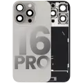 Back Glass With Steel Plate With Wireless NFC Charging MagSafe Magnet & Flashlight Flex Compatible For iPhone 16 Pro (Used OEM Pull: Grade B) (Natural Titanium)