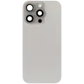 Back Glass With Steel Plate With Wireless NFC Charging MagSafe Magnet & Flashlight Flex Compatible For iPhone 16 Pro (Used OEM Pull: Grade B) (Natural Titanium)
