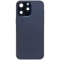 Back Housing W/ Small Pre-Installed Compatible For iPhone 15 Pro Max (International Version) (Used OEM Pull: Grade A) (Blue Titanium)