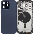 Back Housing W/ Small Pre-Installed Compatible For iPhone 15 Pro Max (International Version) (Used OEM Pull: Grade A) (Blue Titanium)