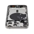 Back Housing W/ Small Pre-Installed Compatible For iPhone 15 Pro Max (International Version) (Used OEM Pull: Grade A) (Natural Titanium)