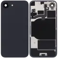 Back Glass With Steel Plate With Wireless NFC Charging MagSafe Magnet & Flashlight Flex Compatible For iPhone 16e (Used OEM Pull: Grade A) (Black)