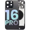 Back Glass With Steel Plate With MagSafe Magnet Pre-Installed Compatible For iPhone 16 Pro (Service Pack) (Black Titanium) 
