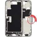 Mid-Frame Housing With Power And Volume Button Compatible For iPhone 16 Pro max (International Version) (Used OEM Pull: Grade A) (White Titanium)