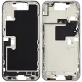 Mid-Frame Housing With Power And Volume Button Compatible For iPhone 16 Pro max (International Version) (Used OEM Pull: Grade A) (White Titanium)
