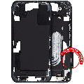 Mid-Frame Housing With Power And Volume Button Compatible For iPhone 16 (International Version) (Used OEM Pull: Grade A) (Black)