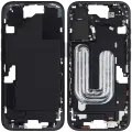 Mid-Frame Housing With Power And Volume Button Compatible For iPhone 16 (International Version) (Used OEM Pull: Grade A) (Black)