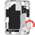 Mid-Frame Housing With Power And Volume Button Compatible For iPhone 16 (International Version) (Used OEM Pull: Grade A) (White)