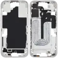 Mid-Frame Housing With Power And Volume Button Compatible For iPhone 16 (International Version) (Used OEM Pull: Grade A) (White)
