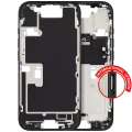 Mid-Frame Housing With Power And Volume Button Compatible For iPhone 16 Pro (International Version) (Used OEM Pull: Grade A) (Black Titanium)