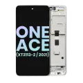 LCD Assembly With Frame Compatible For Motorola One 5G Ace (XT2113-2 / 2021) (Genuine OEM) (Frosted Silver)