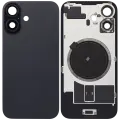 Back Glass With Steel Plate With MagSafe Magnet Pre-Installed Compatible For iPhone 16 (No Logo) (Black)