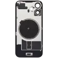 Back Glass With Steel Plate With MagSafe Magnet Pre-Installed Compatible For iPhone 16 (No Logo) (Black)
