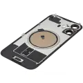 Back Glass With Steel Plate With MagSafe Magnet Pre-Installed Compatible For iPhone 16 (No Logo) (Black)