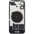 Back Glass With Steel Plate With MagSafe Magnet Pre-Installed Compatible For iPhone 16 (No Logo) (White)