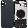 Back Glass With Steel Plate With MagSafe Magnet Pre-Installed Compatible For iPhone 16 Plus (No Logo) (Black)