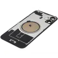 Back Glass With Steel Plate With MagSafe Magnet Pre-Installed Compatible For iPhone 16 Plus (No Logo) (Black)