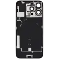 Back Glass With Steel Plate With Wireless NFC Charging MagSafe Magnet & Flashlight Flex Compatible For iPhone 16 Pro Max (No Logo) (Desert Titanium)