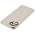 Back Glass With Steel Plate With Wireless NFC Charging MagSafe Magnet & Flashlight Flex Compatible For iPhone 16 Pro Max (No Logo) (Desert Titanium)