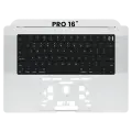 Top Case With Keyboard Compatible For MacBook Pro 16" (A2485 / Late 2021) / (A2780 / Late 2023) (US Keyboard) (OEM Pull Grade B/C) (Silver)