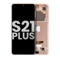 OLED Assembly With Frame Compatible For Samsung Galaxy S21 Plus 5G (Used OEM Pull: Grade A) (Phantom Violet / Pink / Gold)
