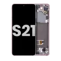 OLED Assembly With Frame Compatible For Samsung Galaxy S21 5G (Used OEM Pull: Grade B/C) (Phantom Violet)