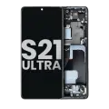 OLED Assembly With Frame Compatible For Samsung Galaxy S21 Ultra 5G (Used OEM Pull: Grade A) (Phantom Navy)