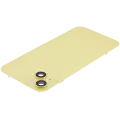 Back Glass With Steel Plate With Wireless NFC Charging MagSafe Magnet & Flashlight Flex Compatible For iPhone 14 Plus (Used OEM Pull: Grade B) (Yellow)