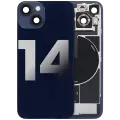 Back Glass With Steel Plate With Wireless NFC Charging MagSafe Magnet & Flashlight Flex Compatible For iPhone 14 (Used OEM Pull: Grade B) (Midnight)