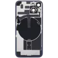 Back Glass With Steel Plate With Wireless NFC Charging MagSafe Magnet & Flashlight Flex Compatible For iPhone 14 (Used OEM Pull: Grade B) (Midnight)