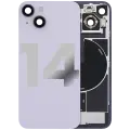 Back Glass With Steel Plate With Wireless NFC Charging MagSafe Magnet & Flashlight Flex Compatible For iPhone 14 (Used OEM Pull: Grade B) (Purple)