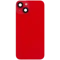 Back Glass With Steel Plate With Wireless NFC Charging MagSafe Magnet & Flashlight Flex Compatible For iPhone 14 (Used OEM Pull: Grade B) (Red)