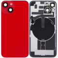 Back Glass With Steel Plate With Wireless NFC Charging MagSafe Magnet & Flashlight Flex Compatible For iPhone 14 (Used OEM Pull: Grade B) (Red)