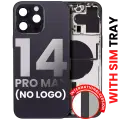 Back Housing W/ Small Pre-Installed Compatible For iPhone 14 Pro Max (International Version) (No Logo) (Aftermarket Plus) (Space Black)