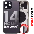 Back Housing W/ Small Pre-Installed Compatible For iPhone 14 Pro Max (US Version) (No Logo) (Aftermarket Plus) (Space Black)