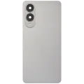Back Cover Glass With Camera Lens Compatible For Samsung Galaxy S25 Edge (No Logo) (Aftermarket Plus) (Titanium Silver)