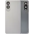 Back Cover Glass With Camera Lens Compatible For Samsung Galaxy S25 Edge (No Logo) (Aftermarket Plus) (Titanium Silver)