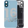 Back Glass With Steel Plate With Wireless NFC Charging MagSafe Magnet & Flashlight Flex Compatible For iPhone 16 Plus (Used OEM Pull: Grade A) (Teal)