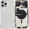 Back Housing W/ Small Components Pre-Installed Compatible For iPhone 13 Pro Max (International Version) (Used OEM Pull: Grade B) (Silver)