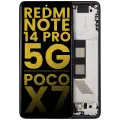 OLED Assembly With Frame Compatible For Xiaomi Redmi Note 14 Pro 5G / Poco X7 (Refurbished) (Black)