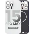 Back Glass w/ MagSafe Magnet For iPhone 15 Pro Max (Aftermarket) (White Titanium) (No Logo)