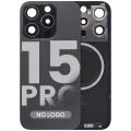 Back Glass w/ MagSafe Magnet For iPhone 15 Pro (Aftermarket) (Black Titanium) (No Logo)