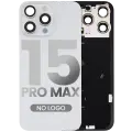 Back Glass w/ MagSafe Magnet & NFC & Flashlight Flex For iPhone 15 Pro Max (Aftermarket) (White Titanium) (No Logo)