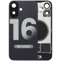 Back Glass w/ MagSafe Magnet For iPhone 16 (Aftermarket) (Black) (No Logo)