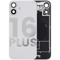 Back Glass w/ MagSafe Magnet & NFC & Flashlight Flex For iPhone 16 Plus (Quality - OEM Pull C) (White)