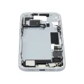 Mid-Frame Housing  W/ Charging Port Flex & Small Parts  For iPhone 15 (EU / Global Version) (Used OEM Pull: Grade B) (Blue)
