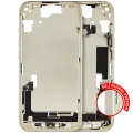 Mid-Frame Housing  W/ Charging Port Flex & Small Parts  For iPhone 15 (EU / Global Version) (Used OEM Pull: Grade B) (Yellow)