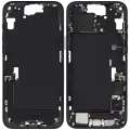 Mid-Frame Housing  W/ Charging Port Flex & Small Parts  For iPhone 15 Plus (EU / Global Version) (Used OEM Pull: Grade C) (Black)